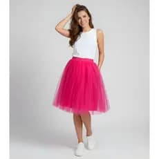 Saia Tule Midi Feminina Tutu Ballet Fantasia Bailarina Moda Clássica Festa Dança Cosplay Rodada Diversas Cores