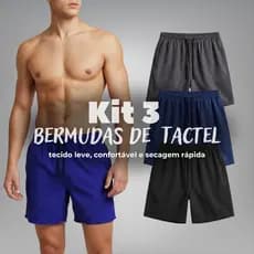 Kit 3 Bermuda Short Mascullina Ciclismo Tactel Leve