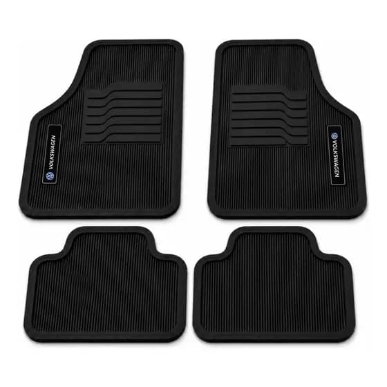 Tapete Automotivo Bordado 4 Peças Pvc Logo Volkswagen Premium