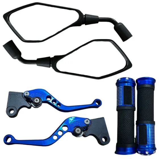 Kit Retrovisor + Manete + Manopla Diamante Honda Cg Titan 125/150 Fan Es/Ks Pop 100 (Freio a lona)