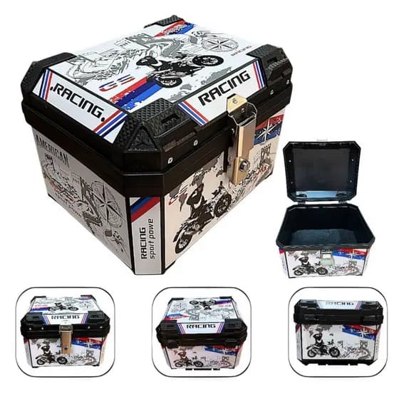 Báu Bauleto 45L Traseiro Reforçado C/Base De Fixação P/Moto Motocicleta Universal