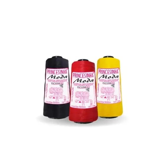 Linha Princesinha Moda Incomfio 500m | Fio Fino p/ Crochê, Tricô, Bordado e Tranças Box Braids | Polipropileno
