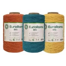 Barbante EuroRoma Big Cone Nº6 1,8kg 1830m | Fio p/ Crochê, Tricô e Tapetes | Colorido | Unidade – Escolha a Cor