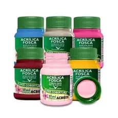 Tinta Acrílica Fosca Acrilex 37ml | Ideal p/ Artesanato, MDF, Madeira, Papel e Tela | Escolha a Cor – Unidade