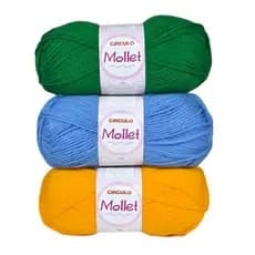 Lã Mollet Círculo 100g 200m | Fio para Crochê e Tricô | Macio, Quentinho e Ideal p/ Roupas e Acessórios | Várias Cores