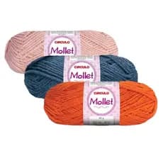 Lã Mollet Círculo 40g 80m | Fio p/ Crochê e Tricô | Novelo Unitário Macio p/ Roupas e Acessórios | Várias Cores