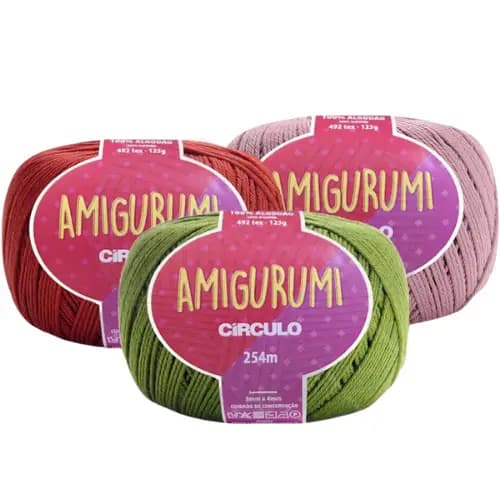 Fio Amigurumi Circulo 125g 254m 100% Algodão para Crochê e Tricô Linha Ideal Bonecos e Artesanato