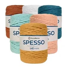 Barbante EuroRoma Spesso Extra Nº 48 1kg 127m Fio Grosso para Macramê Tapetes e Decoração / Cores Variadas