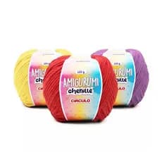 Linha Amigurumi Chenille Círculo 100g 110m Fio Macio para Crochê Tricô e Amigurumi