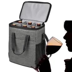 Bolsa Termica Porta Vinho 6 Garrafas Praia Agua Refrigerante Praia Piscina Festa Academia.