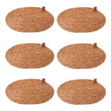 Kit 6 Sousplat Americano Oval Palha Natural/ Rattan Jantar Almoco Cozinha Casa Jogo Americano