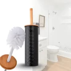Escova Sanitaria Bambu para Vaso Sanitário Limpar Decoração Clean com Suporte Limpeza