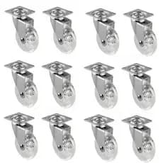 12 Rodinhas 50mm Rodízios Rodas Giratórias Sem Trava Para Móveis ou Carrinhos Gel Silicone AntiRisco