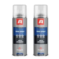 Kit 2 Tintas Spray Uso Geral 400ml -  400ml / 210g - Preto Brilhante OK
