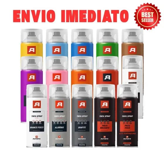 Tinta Spray Uso Geral 400ml - Autofix 400ml / 210g - CORES