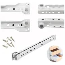 Promoção Kit 6 Pares Corrediça Branca Comum Para Gaveta 35cm