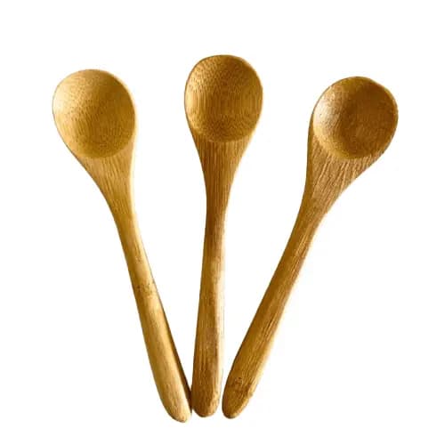 Jogo 3 Colheres Bambu Kit 14 cm