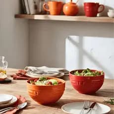 Bowl Cerâmica Laranja e Vermelho Le Chef 400ml Reforçado