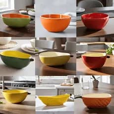 Bowl Tigela Cumbuca Frutas Mamão Pera Abacate Limão Morango Cerâmica