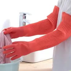 Luvas de Látex de Borracha Espessada MWG para Lavagem de Louça e Trabalhos de Lavanderia, Impermeáveis, Antiderrapantes