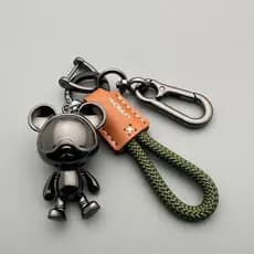 Chaveiro De Carro Feminino E Masculino Desenho Animado Urso Fofo Feito À Mão Corda Acessório Pingente