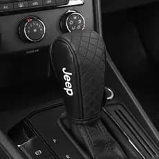 Capa de Couro para Manopla de Câmbio de Carro, Capa para Alavanca de Câmbio de Jeep Renegade Compass Wrangler JK