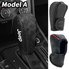Capa de Couro para Manopla de Câmbio de Carro para Jeep, Capa para Alavanca de Câmbio para Jeep Renegade Compass Wrangle