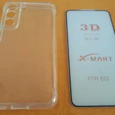 Kit Capa Anti Impacto S22 + Película Vidro 3D Temperado Proteção Completa Capa Case Capinha