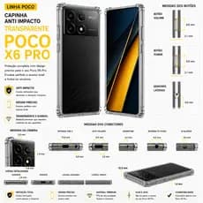 Capa Capinha  Anti Impacto Transparente TPU Premium com proteção UV Para Xiaomi Poco X5X6M6X7Pro4g5g