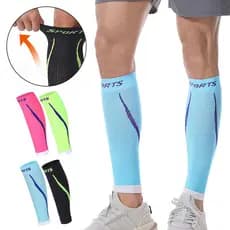 1 Par Elástico Respirável Bezerro Meias Absorção De Suor Correndo Pular Corda Fitness Perna Mangas