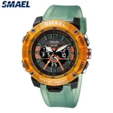 SMAEL 8058 Relógio Masculino À Prova D'água Mostrador Digital LED De Quartzo Cronômetro Analógico De Moda Esportivo