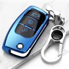 Capa De Chave Dobrável De Carro Para Ford Fiesta Foco 2 MK2 Mondeo Galaxy Falcon Ecosport Kuga Fuga B-Max C Eco Sport TPU Saco Tampa Shell Caso Keychain Proteger