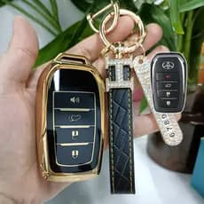 TPU Gold Edge Nova Capa Para Chave Remota Do Carro Toyota Smart Key Todas As Novas Fortuner 2022 2023 2024 GR Legender Sigma4 Camry