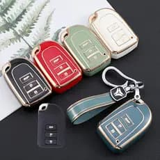 Toyota Vios Yaris Tampa Do Caso Chave Sarung Kunci Kereta Keyless Novo Design TPU Anti-Scratch Remota