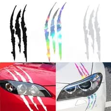 1-2pcs Monster Claw Scratch Decalque Refletivo Autocolante Decoração Carroçaria Emblemas Crachá
