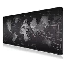 Mouse Pad Gamer Tema Mapa Mundi Extra Grande 90x40 Cm Preto Mundo