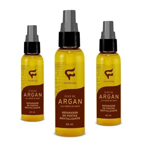 kit 3 Reparador Óleo de Argan Fashion Nutrição e Hidratação