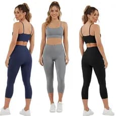 KIT 3 calça legging corsário feminina cintura alta suplex academia fitness lisa excelente qualidade