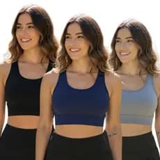 Kit 3 Top Nadador  feminino fitnss Suplex Premium Confortável  Academia Esporte  confortável trino