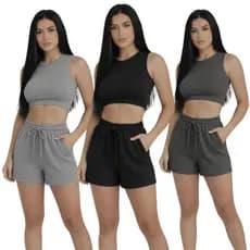 KIT 3 Short  Moletom feminino  Moletinho Shortinho Confortável Soltinho Algodão com bolso
