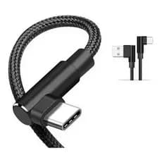 Cabo Usb Tipo C 15 Cm Curto L 90 Graus Carregamento E Dados