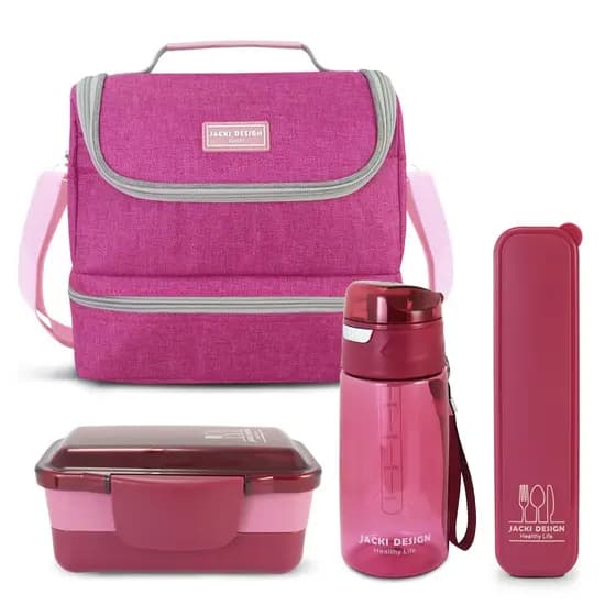 Kit Fitness - BPA Free Garrafa + Marmita + Bolsa termica + Porta talher |Jacki Design
