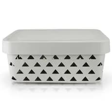 Cesto Organizador Plástico Com Tampa Decorativo Jacki Design