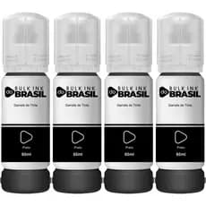 Kit 04 Tintas Compatível Para Impressoras L3110 L3150 L3210 L3250 Preta
