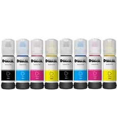 Kit 08 Tintas Compatível para impressora Tank L3110 L3150 L3210 L3250 BK C Y M