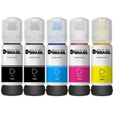 Kit 05 tintas para impressora Tank L3150, L3110, L5190, L3250, L3210, L5290, L5590 CMYK
