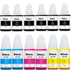 Kit 12 Tintas Para Canon G3110 G3111 G4100 G4110 G4111 G2100 Gi-190