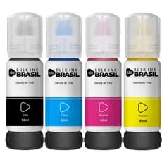 Kit 04 tintas Compatível para impressora Tank T544 L3150, L3110, L5190, L3250, L3210, L5290, L5590 CMYK