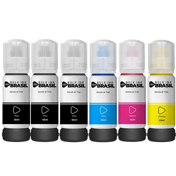 Kit 06 Tintas Compatível para impressora Tank L3110 L3150 L3210 L3250 CMYK