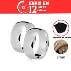 Aliança de namoro 8mm grossa lisa par de anel de aço inoxidável prata antialérgico Anatômicas aneu de compromisso sério noivado